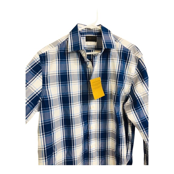 Thomas Dean collection blue striped classic contemporary button down shirt sz M - Picture 8 of 11